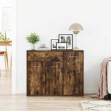 Credenza Rovere Fumo 88x30x70 cm in Legno Ingegnerizzato