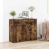 Credenza Rovere Fumo 88x30x70 cm in Legno Ingegnerizzato
