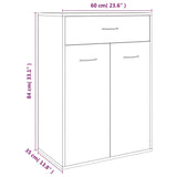 Scarpiera Rovere Fumo 60x35x84 cm in Legno truciolato