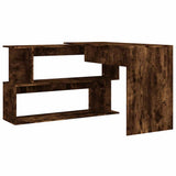 Scrivania Angolare Rovere Fumo 200x50x76cm in Legno truciolato