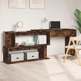 Scrivania Angolare Rovere Fumo 200x50x76cm in Legno truciolato