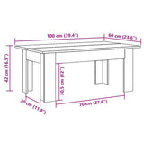 Tavolino da Salotto Grigio Sonoma 100x60x42cm Legno truciolato