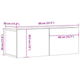 Mobile TV Rovere Marrone 80x30x30 cm Legno truciolato