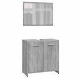 Set di Mobili da Bagno Grigio Sonoma in Legno truciolato