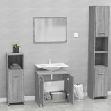 Set di Mobili da Bagno Grigio Sonoma in Legno truciolato