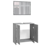 Set di Mobili da Bagno Grigio Sonoma in Legno truciolato