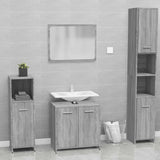 Set di Mobili da Bagno Grigio Sonoma in Legno truciolato