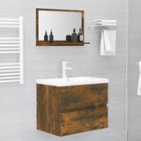 Specchio da Bagno Rovere Fumo 60x10,5x37cm in Legno truciolato