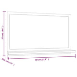 Specchio da Bagno Rovere Fumo 60x10,5x37cm in Legno truciolato