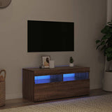Mobile Porta TV con Luci LED Rovere Marrone 90x35x40 cm