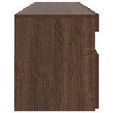 Mobile Porta TV con Luci LED Rovere Marrone 90x35x40 cm