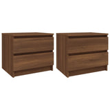 Comodini Rovere Marrone 2 pz 50x39x43,5 cm in Legno truciolato