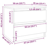 Comodini Rovere Marrone 2 pz 50x39x43,5 cm in Legno truciolato