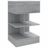 Comodino Grigio Sonoma 40x35x65 cm in Legno truciolato