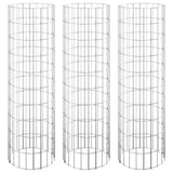 Fioriere Gabbione Circolare 3 pz in Acciaio Zincato 30x100 cm