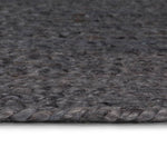 Tappeto Lavorato a Mano in Juta Rotondo 210 cm Grigio Scuro
