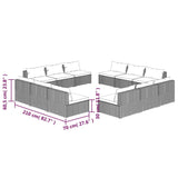 Set Divani da Giardino 12 pz con Cuscini in Polyrattan Marrone
