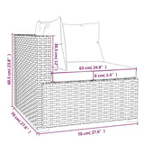 Set Divani da Giardino 5 pz con Cuscini in Polyrattan Nero