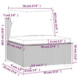 Set Divani da Giardino 5 pz con Cuscini in Polyrattan Nero