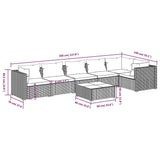 Set Divani da Giardino 7 pz con Cuscini in Polyrattan Marrone