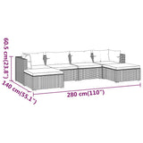 Set Divani da Giardino 6 pz con Cuscini in Polyrattan Marrone