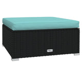 Set Salotto da Giardino 8 pz con Cuscini in Polyrattan Nero