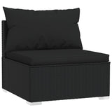 Set Mobili da Giardino 6 pz con Cuscini in Polyrattan Nero