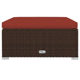 Set Divani da Giardino 9 pz con Cuscini in Polyrattan Marrone
