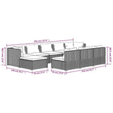 Set Divani da Giardino 10 pz con Cuscini in Polyrattan Marrone
