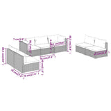 Set Divani da Giardino 7 pz con Cuscini in Polyrattan Marrone