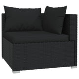 Set Divani da Giardino 6 pz con Cuscini in Polyrattan Nero