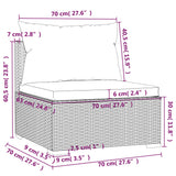 Set Divani da Giardino 11 pz con Cuscini in Polyrattan Marrone