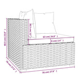 Set Divani da Giardino 11 pz con Cuscini in Polyrattan Marrone