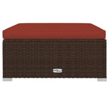Set Divani da Giardino 9 pz con Cuscini in Polyrattan Marrone