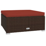 Set Divani da Giardino 11 pz con Cuscini in Polyrattan Marrone
