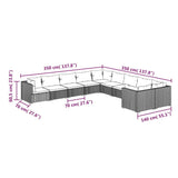Set Divani da Giardino 10 pz con Cuscini in Polyrattan Marrone