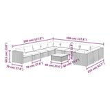 Set Divani da Giardino 12 pz con Cuscini in Polyrattan Grigio