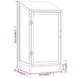 Capanno da Giardino Antracite 55x52x112 cm Legno Massello Abete