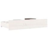 Cassettoni da Letto 4 pz in Legno Massello di Pino Bianco