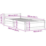 Giroletto Bianco in Legno Massello 100x200 cm