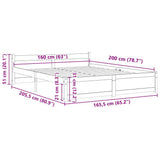 Giroletto senza Materasso in Legno Massello 160x200 cm