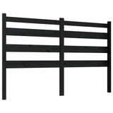 Testiera per Letto Nera 206x4x100 cm in Legno Massello di Pino