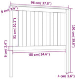 Testiera per Letto Nera 96x6x101 cm in Legno Massello di Pino