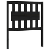 Testiera per Letto Nera 80,5x4x100 cm in Legno Massello di Pino