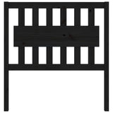 Testiera per Letto Nera 95,5x4x100 cm in Legno Massello di Pino