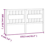 Testiera per Letto 155,5x4x100 cm in Legno Massello di Pino