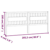 Testiera per Letto 205,5x4x100 cm in Legno Massello di Pino