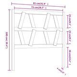 Testiera per Letto ambra 81x4x100 cm in Legno Massello di Pino