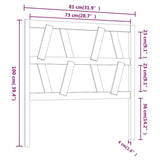Testiera per Letto Nera 81x4x100 cm in Legno Massello di Pino