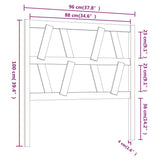 Testiera per Letto Nera 96x4x100 cm in Legno Massello di Pino